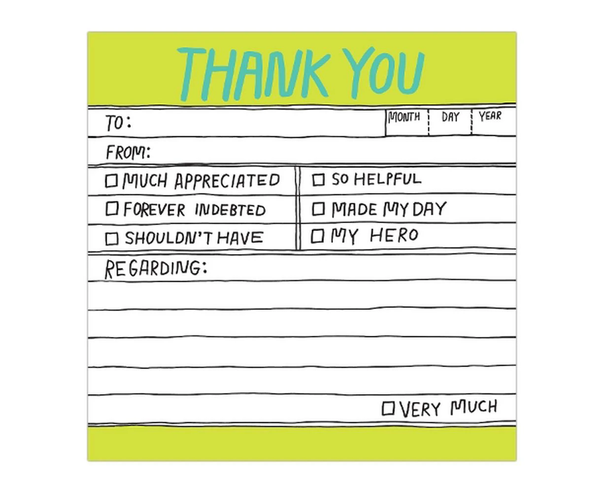 Hand Lettered Sticky Note Thank You