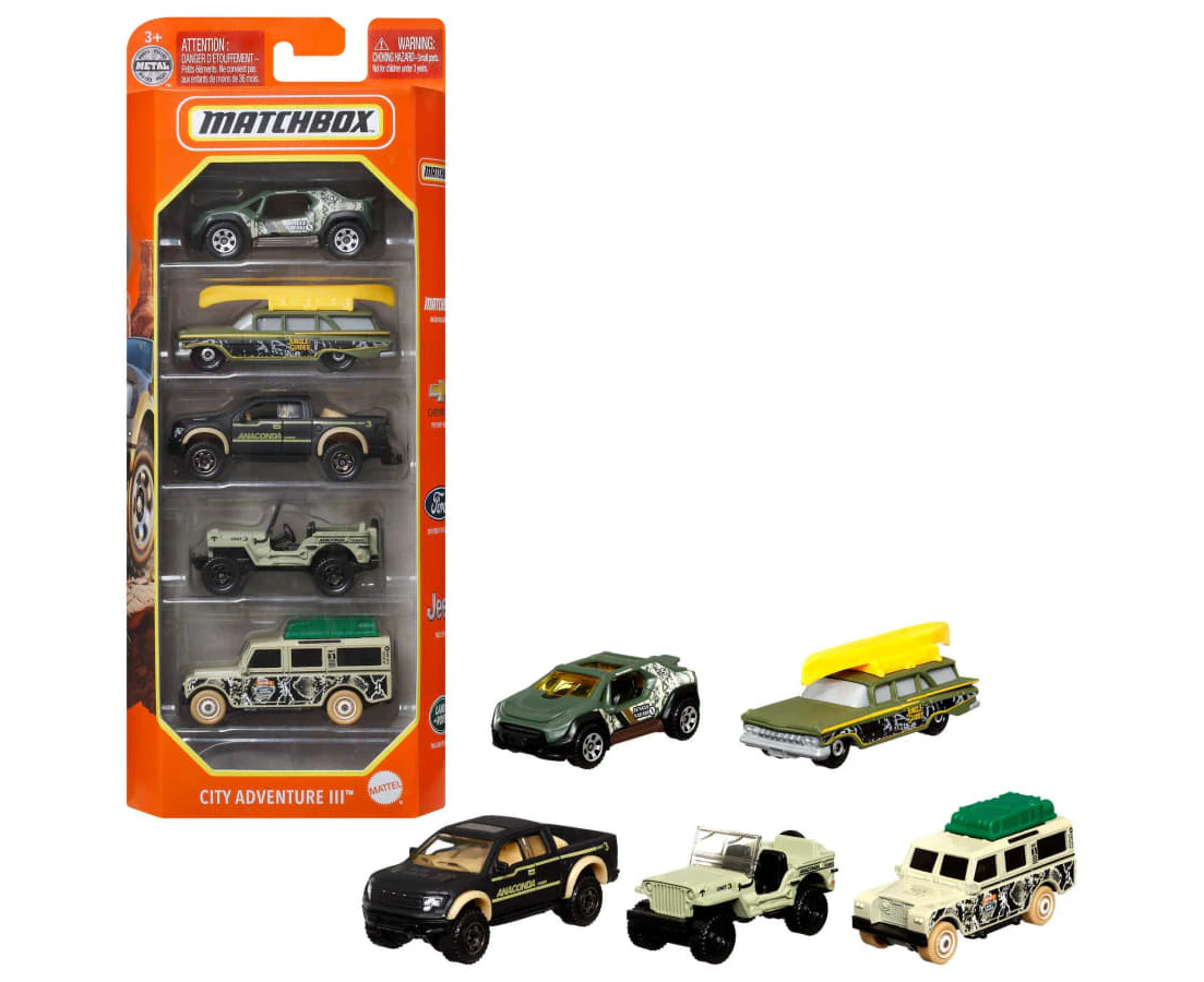 Matchbox 5 Pack Vehicles Assortment