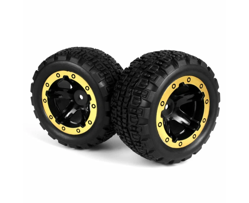 BlackZon Slyder ST Wheels/Tires Assembled (Black/Gold)