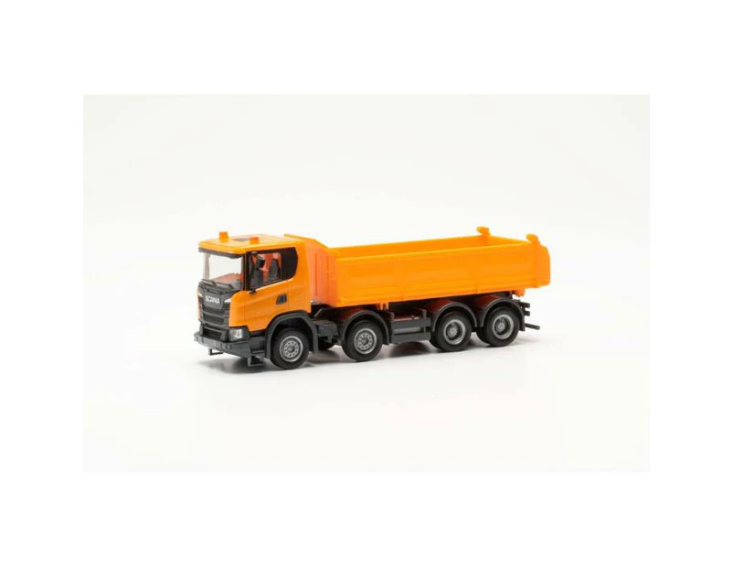 Herpa 1/87 Scania XT17 Meiler Threeway Dumper (Orange)