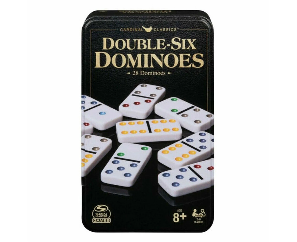 Cardinal Classic Games Double 6 Dominoes in Tin