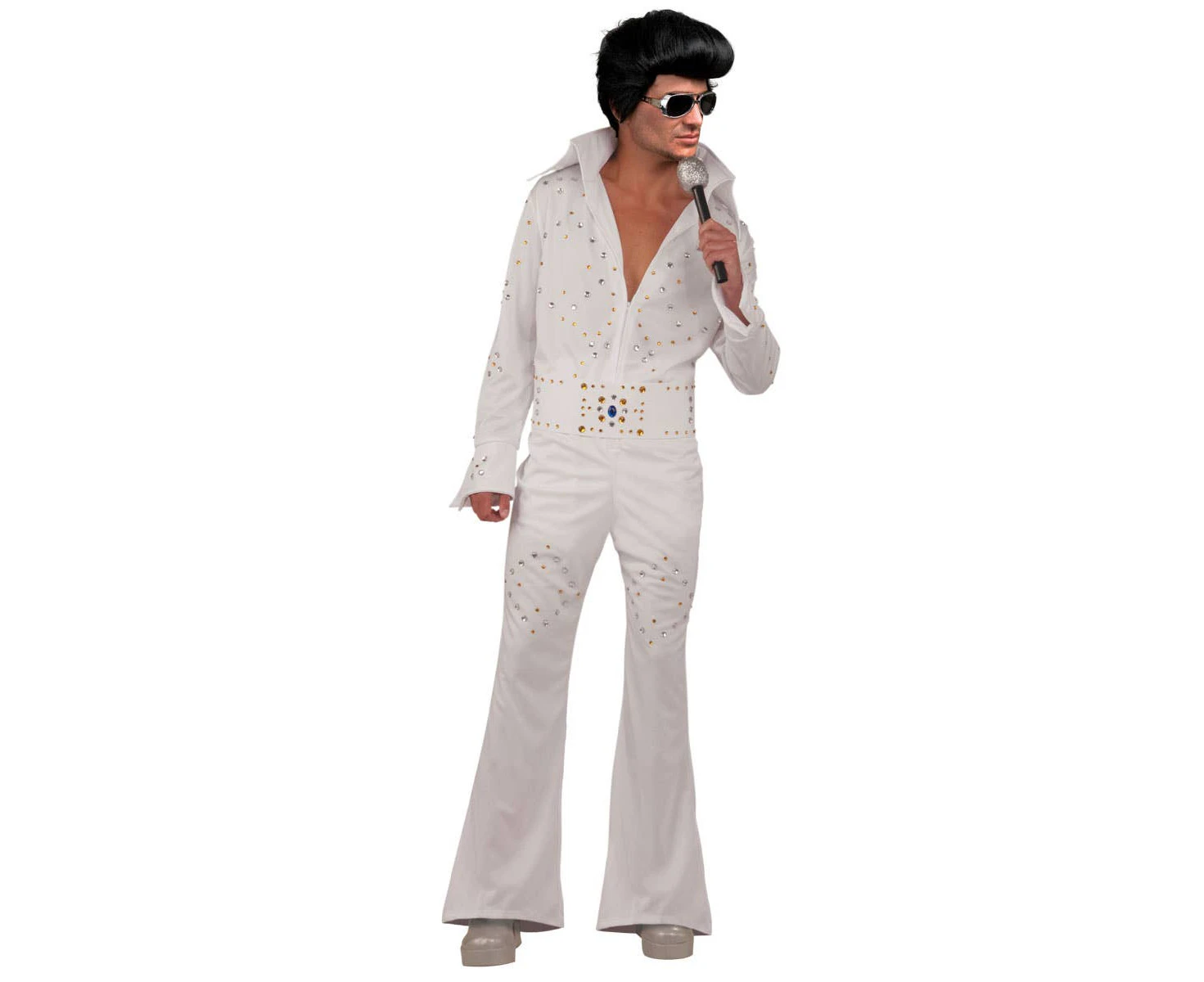 Vegas Superstar Men's White Elvis Presley Costume Mens