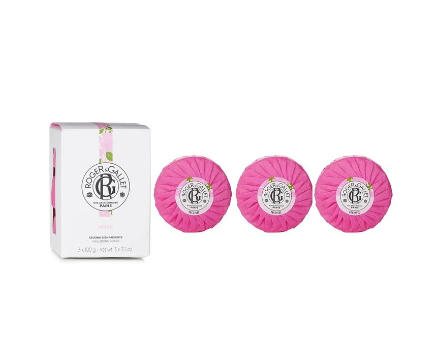 Roger & Gallet Rose Wellbeing Soap Coffret 3x100g