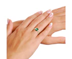 Genevive Emerald 3-Stone Engagement Anniversary Ring