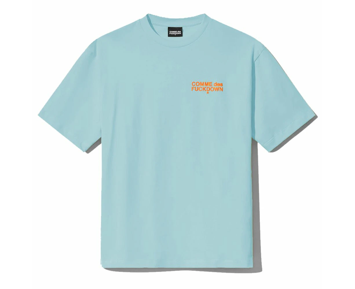 Comme Des Fuckdown Light Blue Cotton T-Shirt - XL