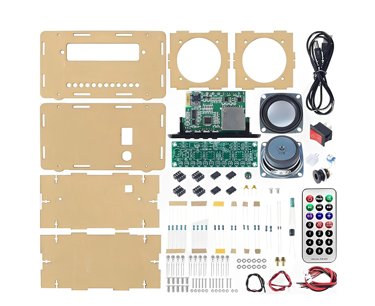 DIY Bluetooth Speaker Kit,FM Radio Soldering Practice Kits,Mini Home Sound Amp-lifier Electronics Kit With LED LightBlack