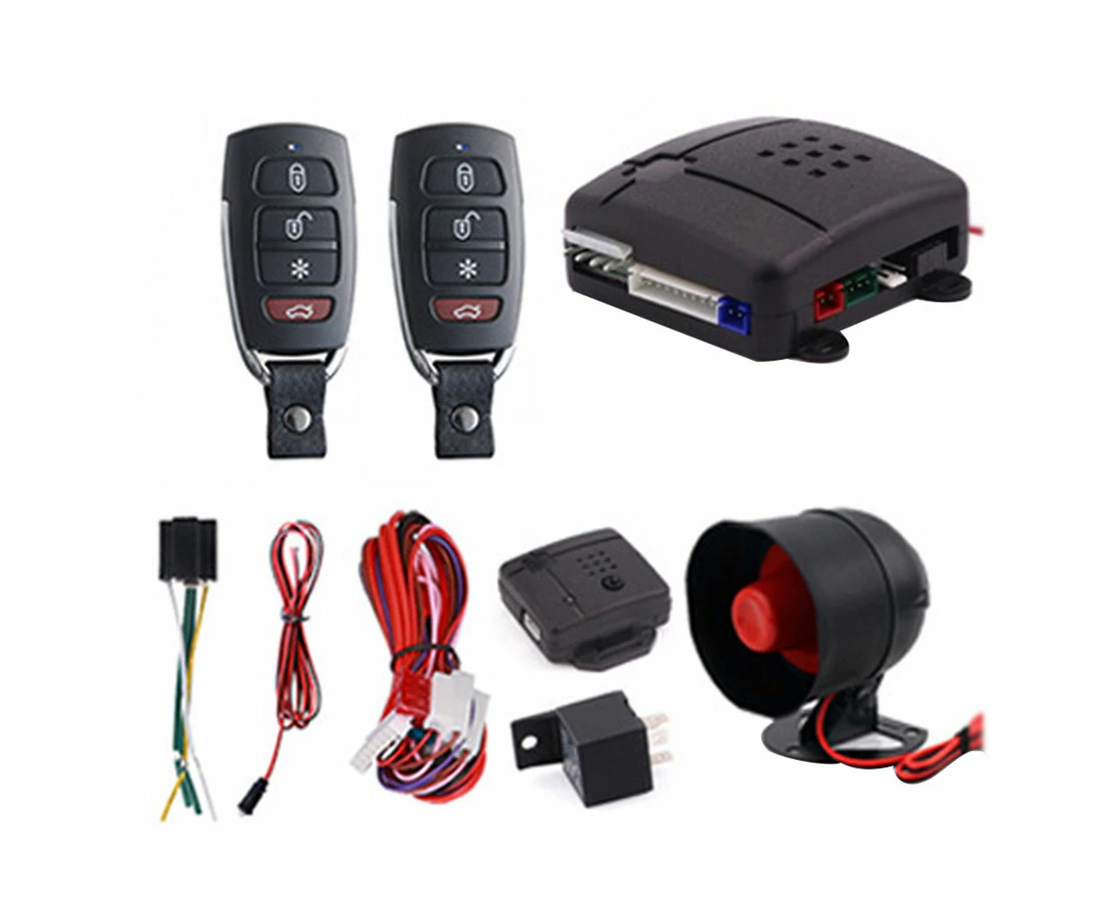 Car Alarm System Remote Control Auto Door Central Keyless Entry Lock Truck Automotive LED Light Security Intelligent