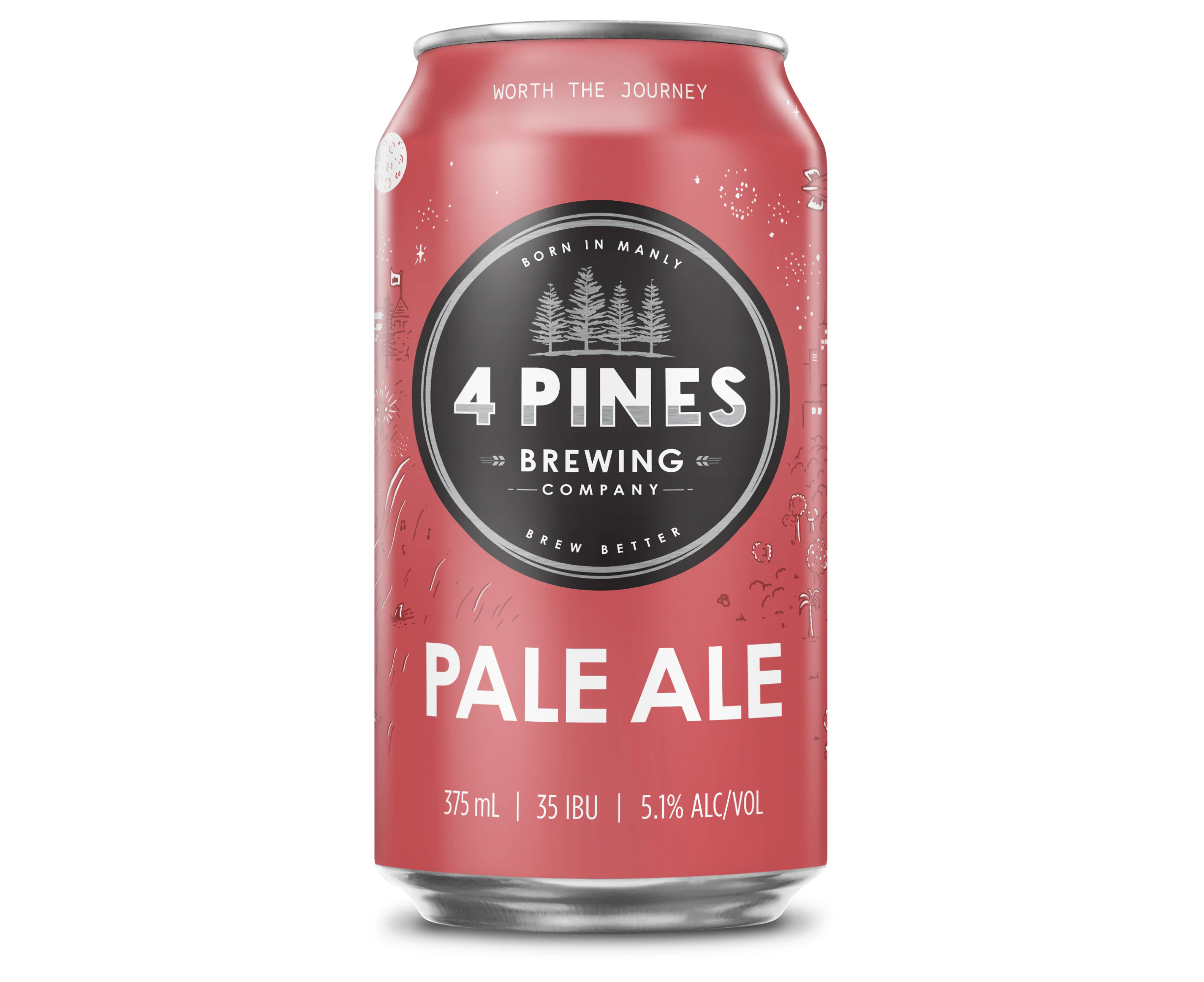 4 Pines Pale Ale, American Style Pale Ale, Hoppy & Crisp, 5.1% ABV, 375mL (Case of 18 Beer Cans).