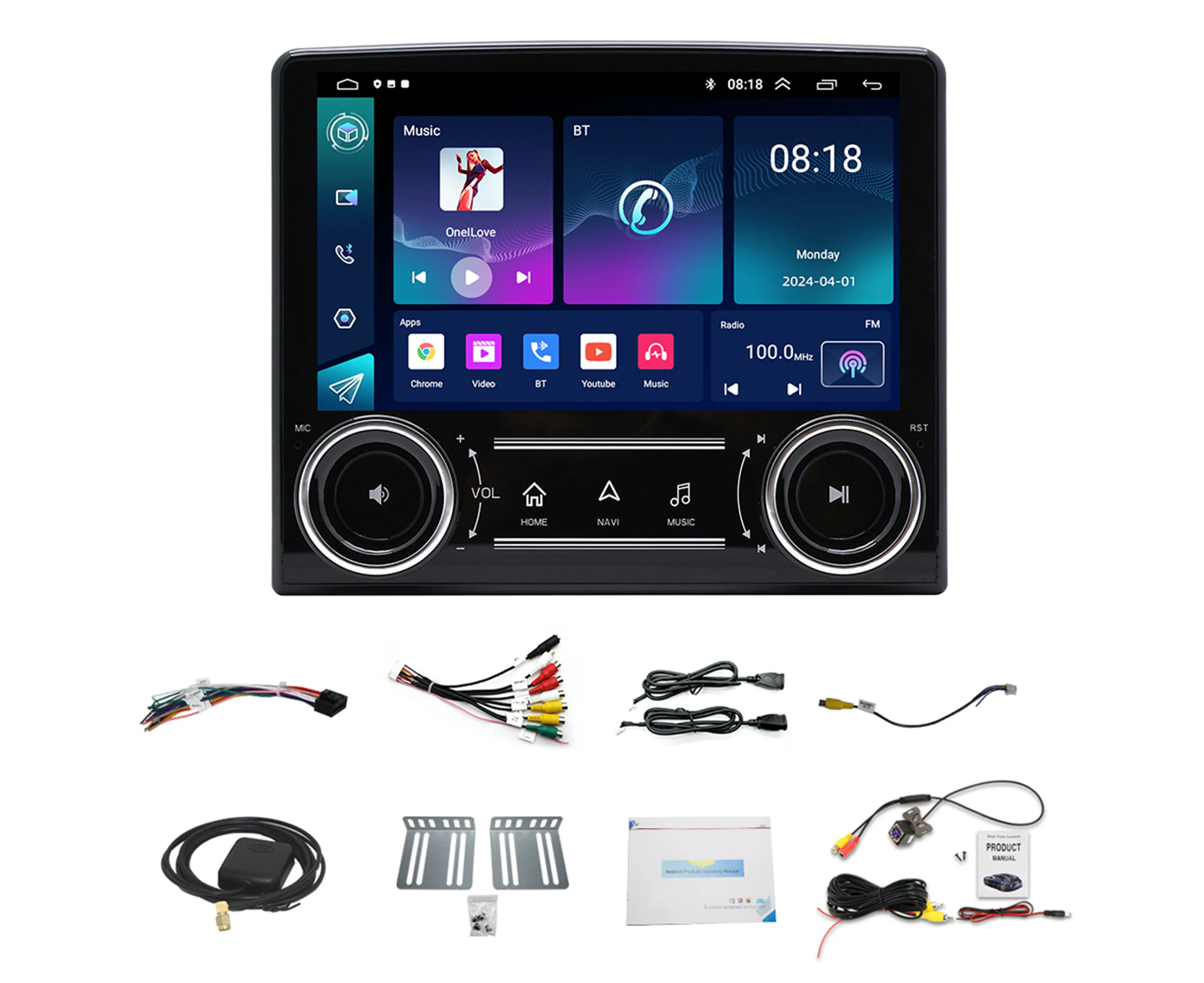 Car-Play Android Auto Car Stereo Receiver,Android 13.0 Car Stereo 9 Inch Touch Screen Car Radio,2+32GB,Dual Knob 2DIN,Car Radio Multimedia