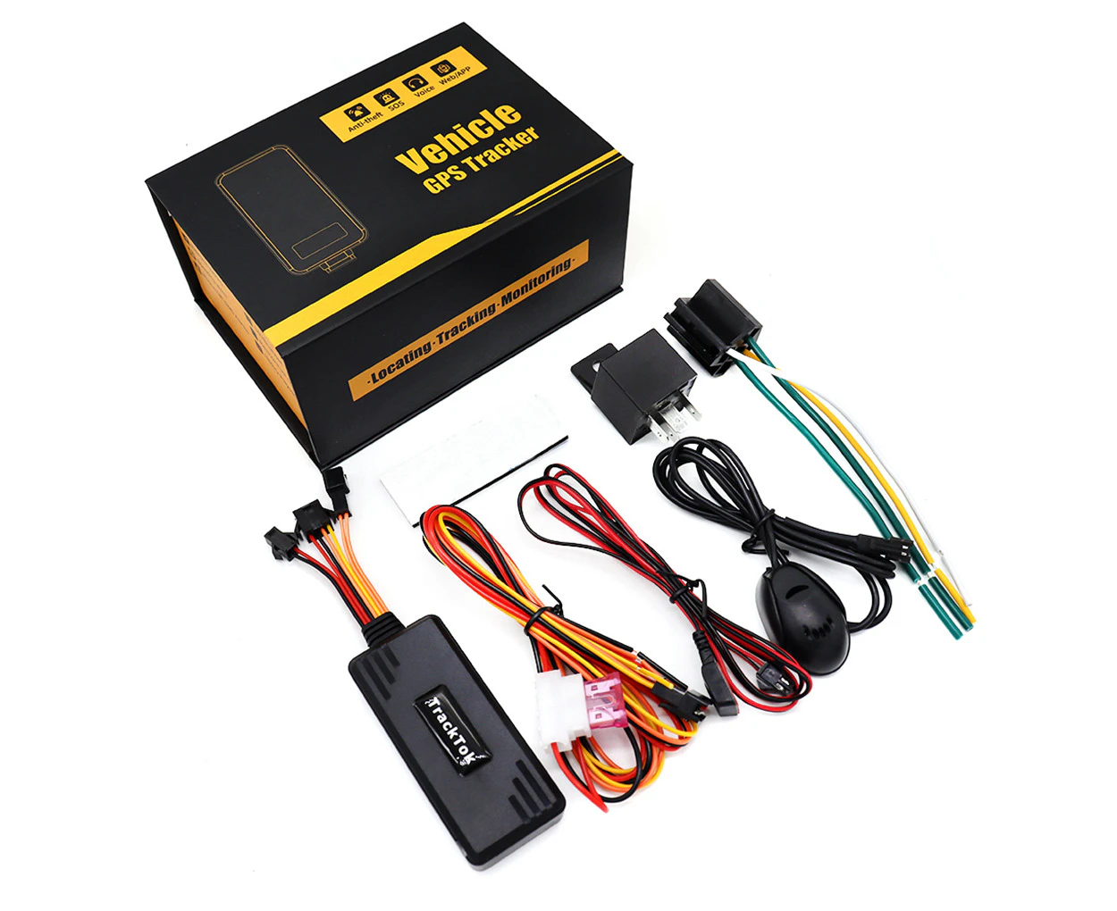 Car Motorcycle 4G Real Time GP-S Tracker,Remote Cut Off/Listening LIVE/SOS,Hardwired Kit Anti-Theft,GP-S Tracker,Mini GP-S Tracker