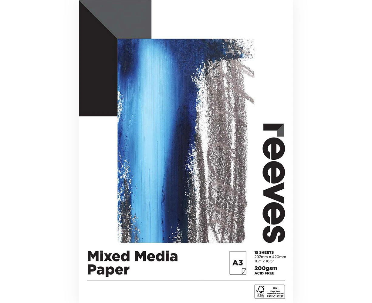 Reeves 200gsm 15 Sheets A3 Size Premium High Quality Craft Paint/Sketch Paper