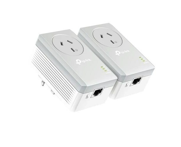 Powerline Adapter Network Range Extender with AC Pass Through