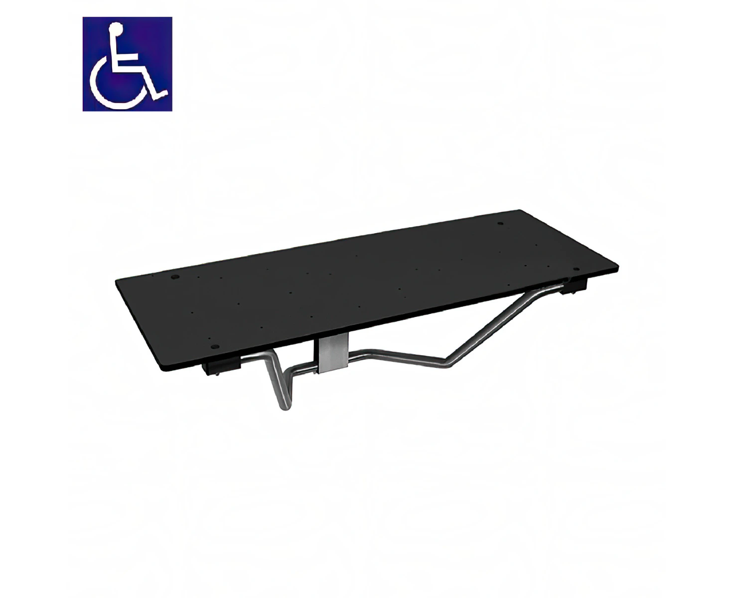 Ozwashroom Shower Black Seat Disable Compliant Foldable