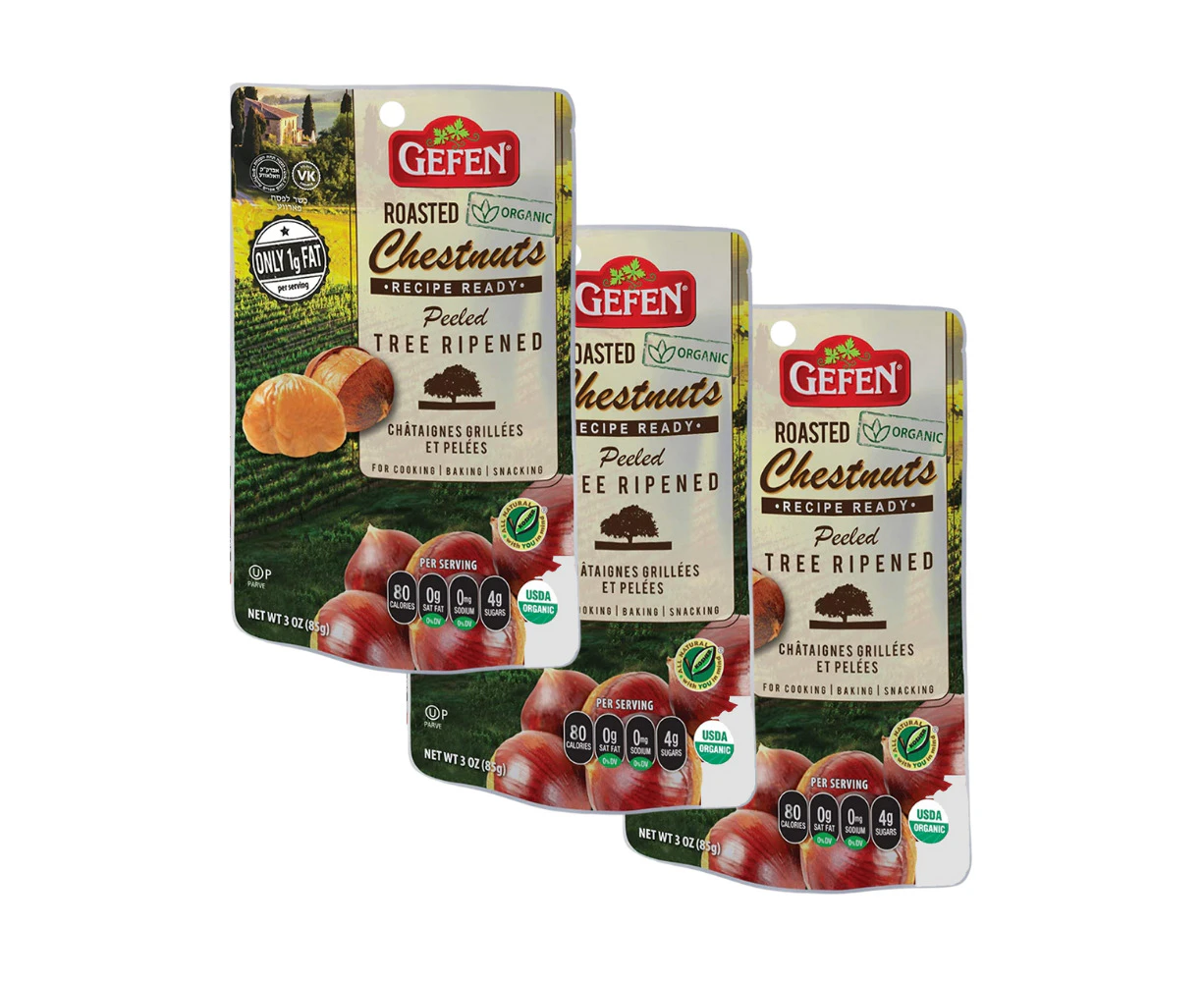 Gefen Organic Roasted Peeled Chestnuts 150g x 3