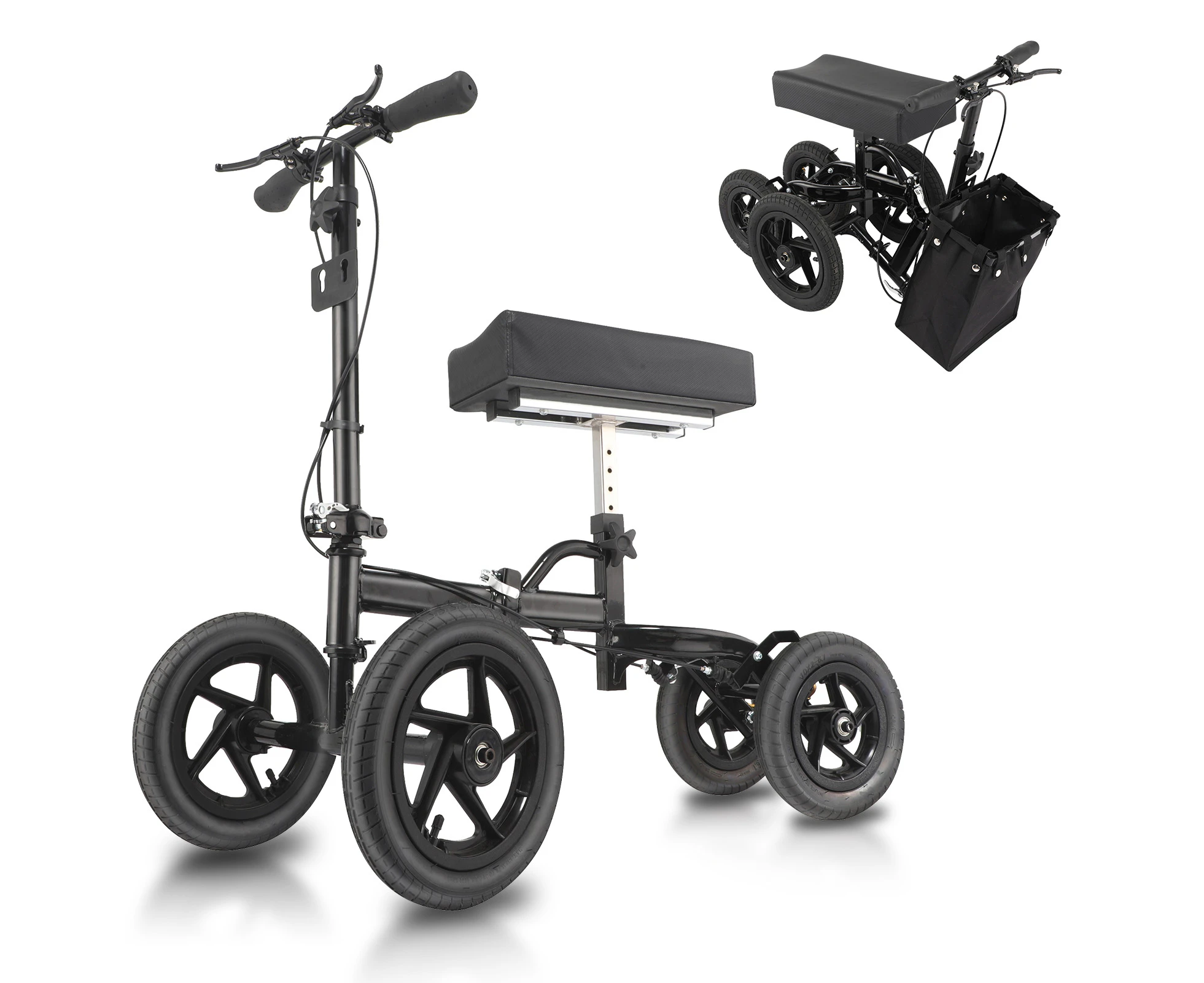 Altus Knee Scooter12-inch Wheel for Larger Users Foldable All-terrain Pneumatic Tires