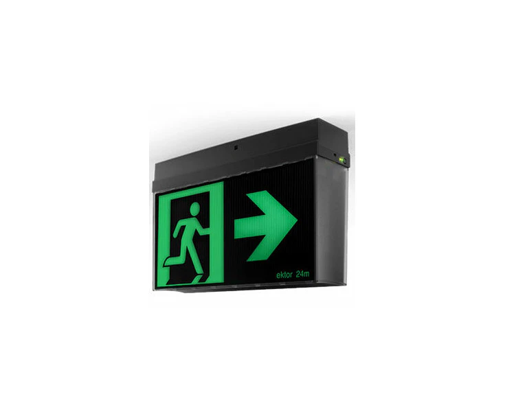 Ektor Mercury 24M Black Emergency Exit Sign