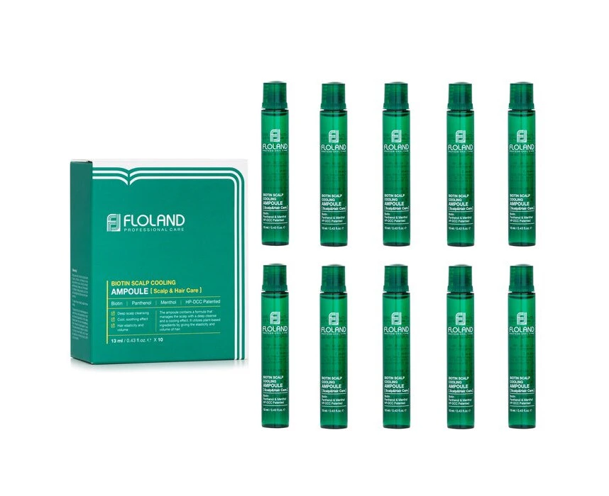 Floland Biotin Scalp Cooling Ampoule (For Scalp & Hair Care) 10x13ml/0.43oz