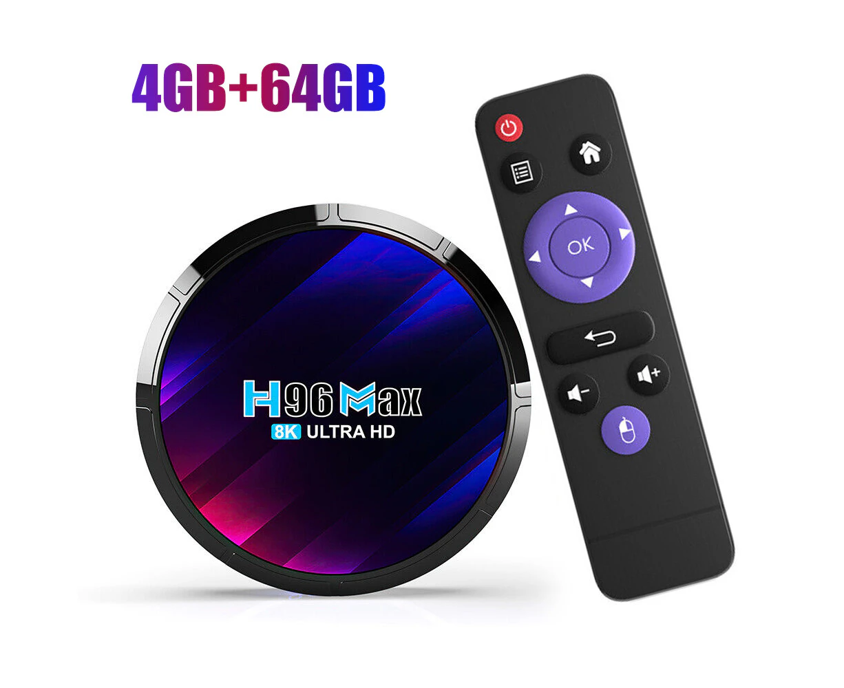 2024 Upgrade Android Smart TV Box 8K WIFI6 5G H96 Quad Core Media Player 4+64G