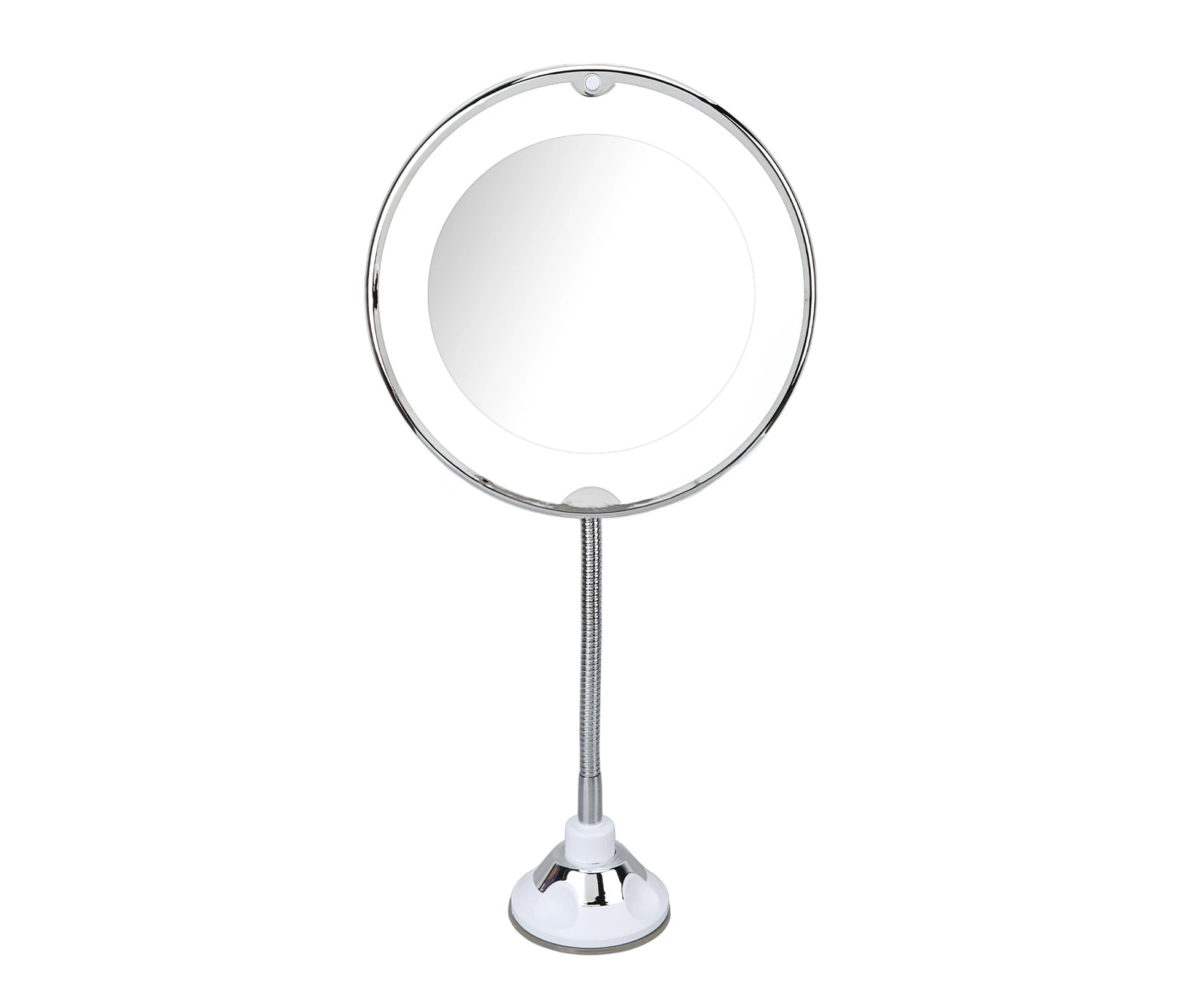 8 Inch Suction Cup Makeup Mirror 10X with LED White Light 10X Magnify Suction Cup Cosmetic Mirror for Make Up