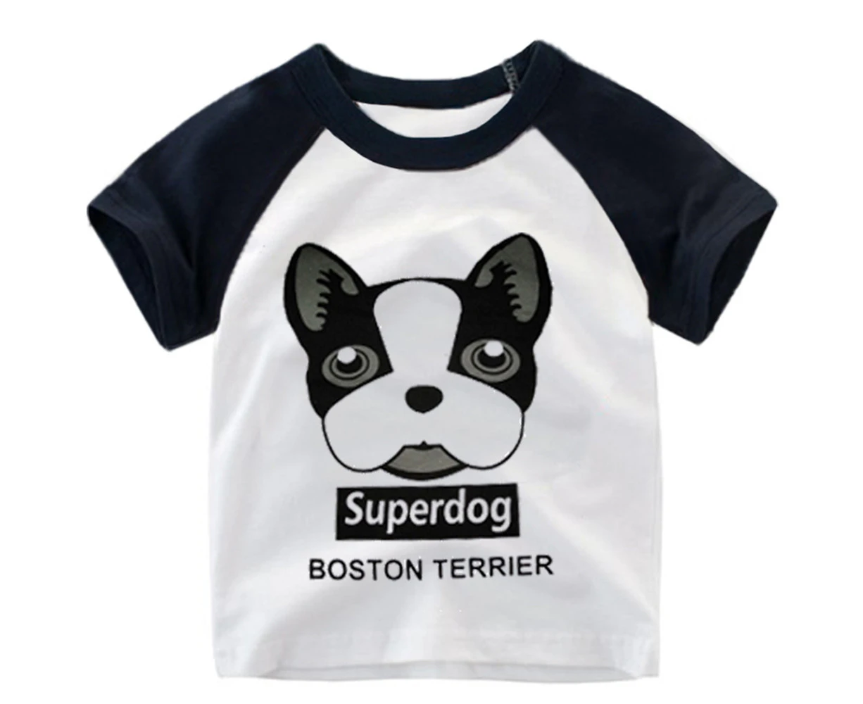 Kids Boys Girls Cartoon Printed Raglan Sleeve T-Shirt Summer Casual Tee Tops