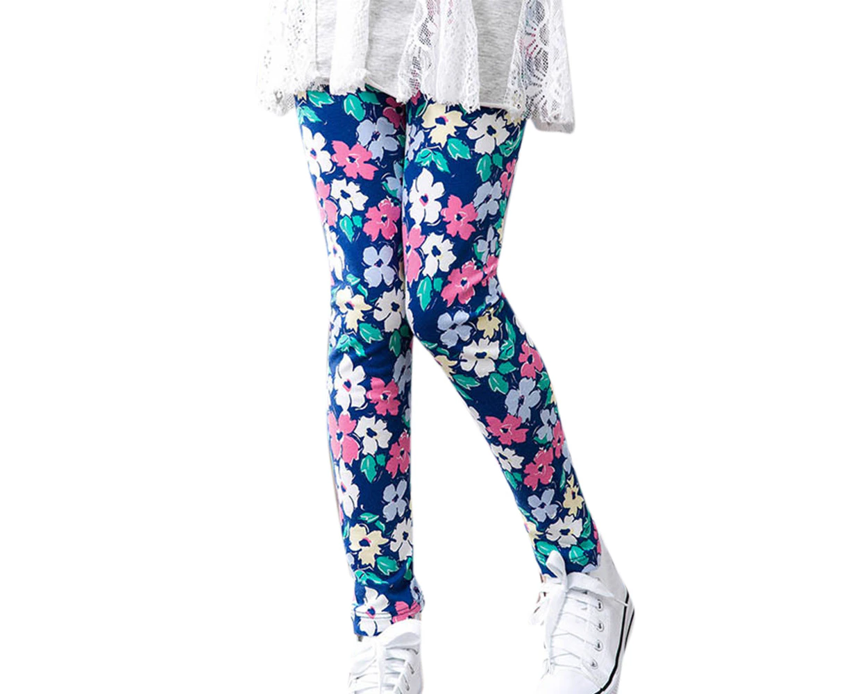 Kids Children Girls Printed Leggings Trousers Skinny Fit Tights Stretch Pants Bottoms Party Fancy Dress