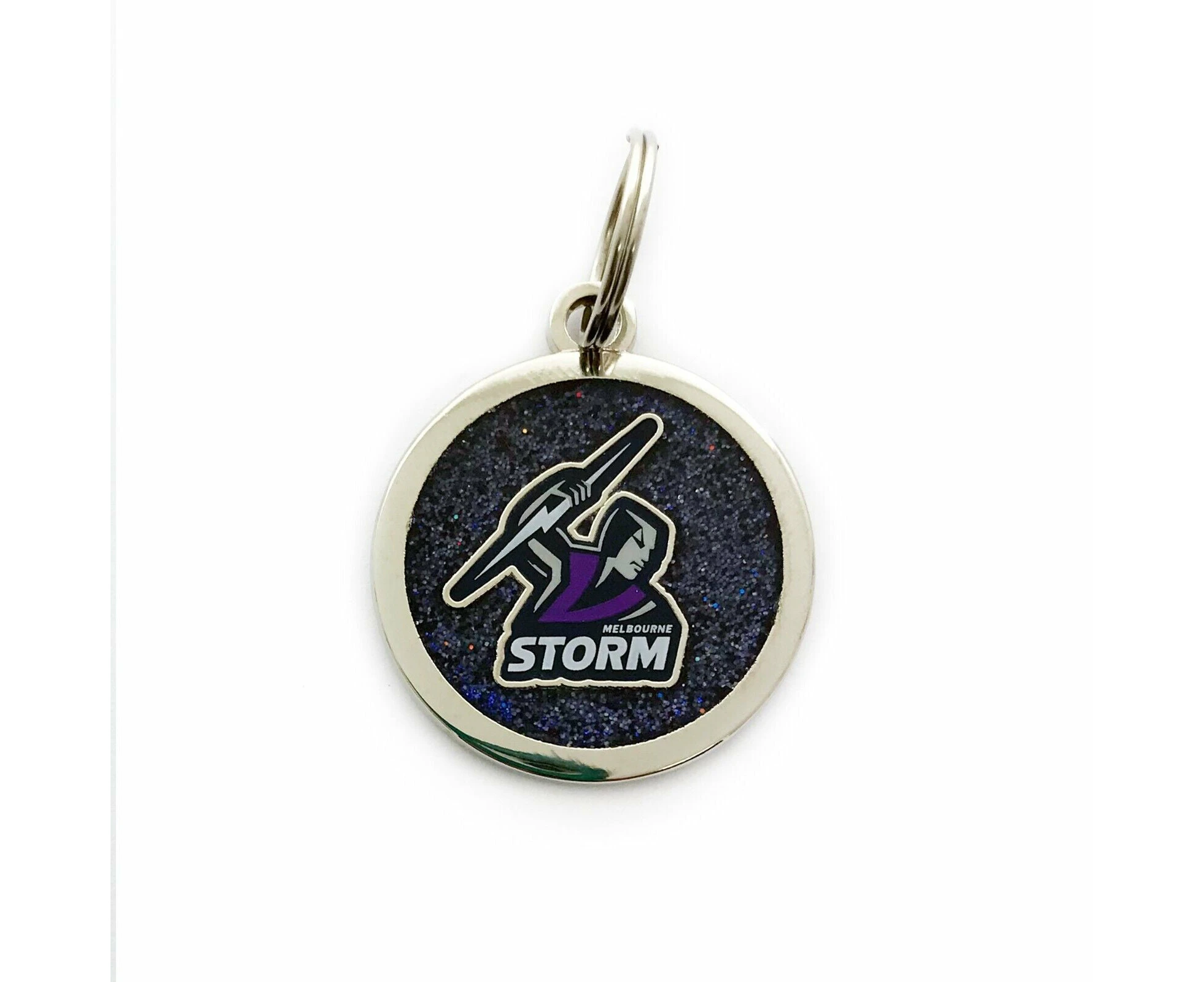 NRL Pet ID Tag - Melbourne Storm - Engravable - 25mm diameter