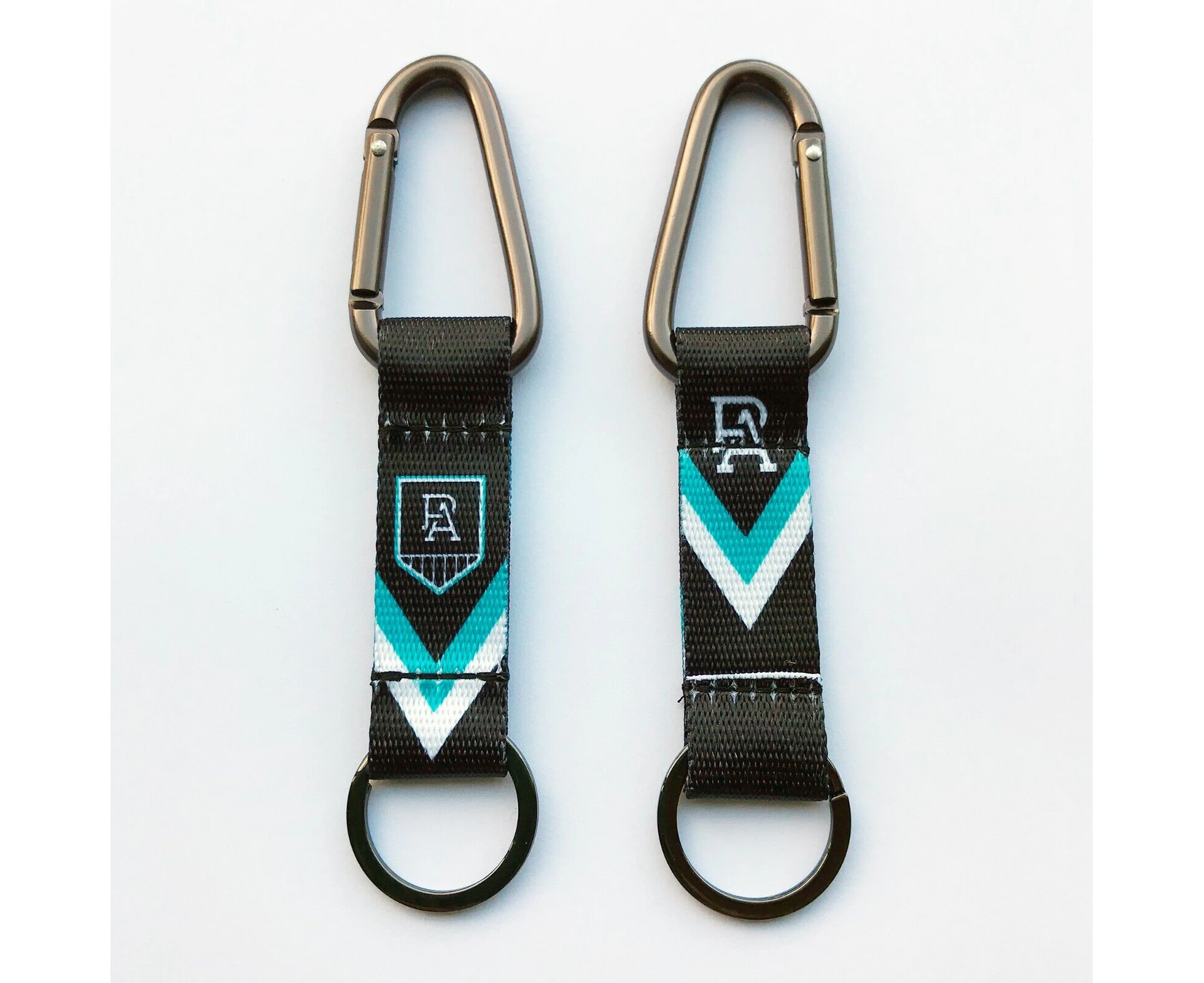 AFL Carabiner Key Ring - Port Adelaide Power - Keyring - Clip and Ring