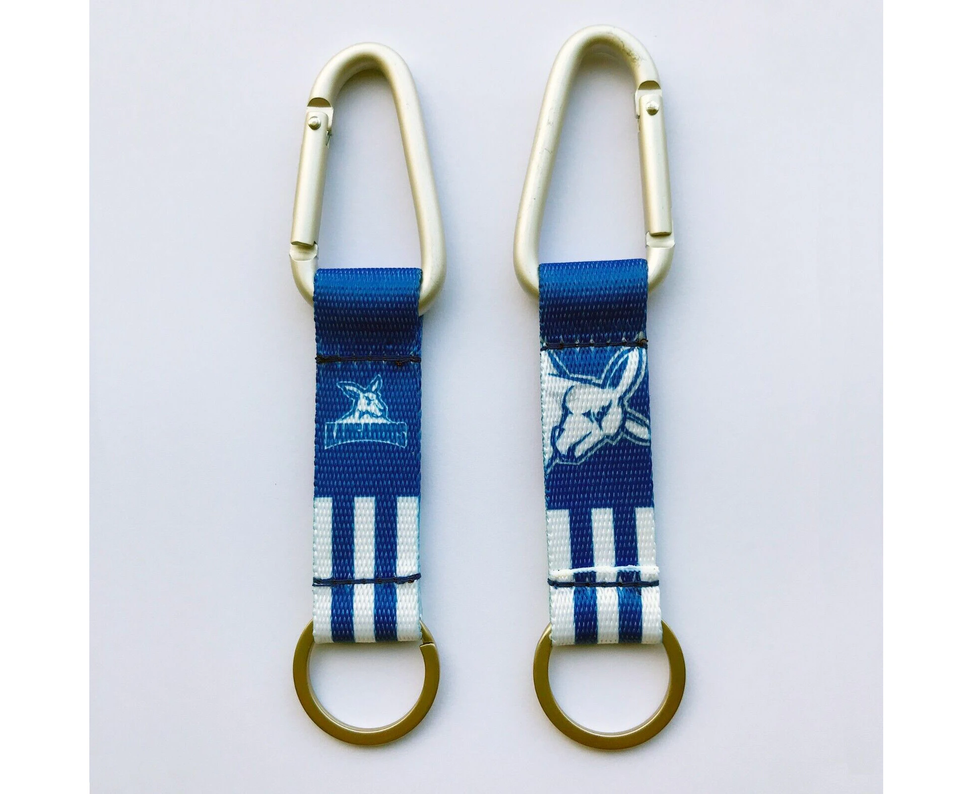 AFL Carabiner Key Ring - North Melbourne Kangaroos - Keyring - Clip and Ring