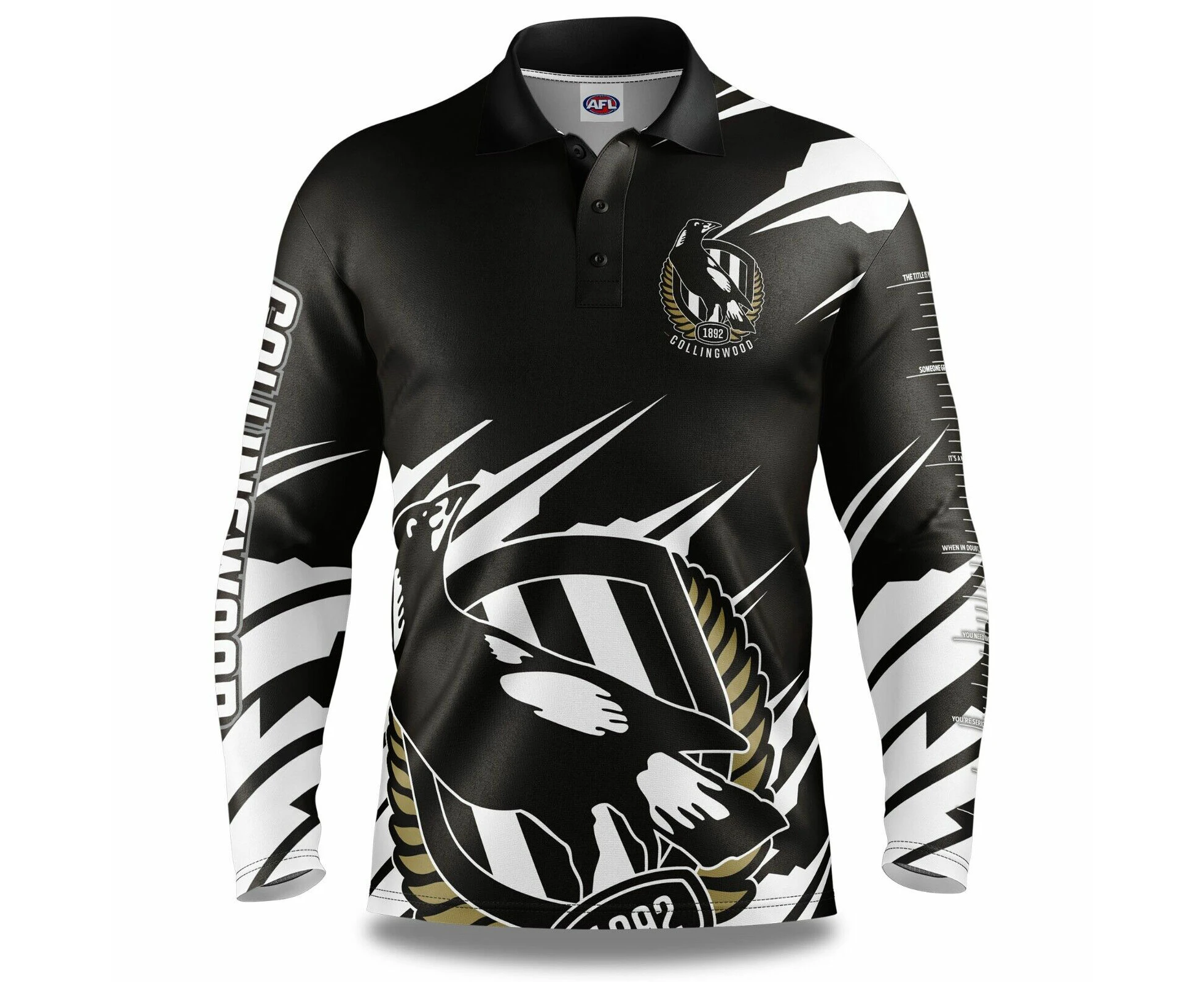 Collingwood Magpies Ignition Adults Fishing Shirt