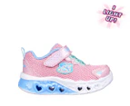 Skechers Toddler Girls' S-Lights: Flutter Heart Lights: Bring Sparkle Sneakers - Pink/Multi