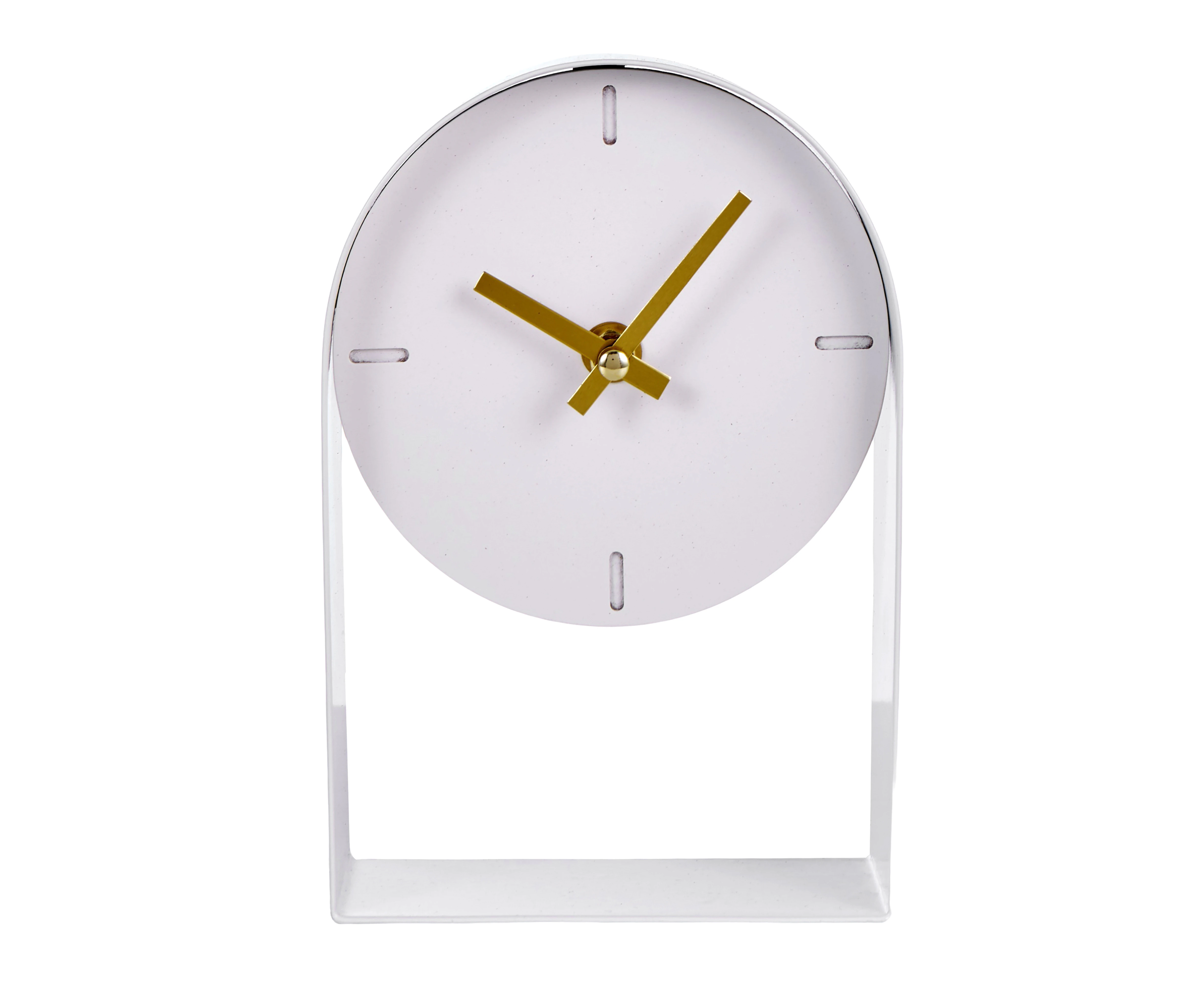 Emporium Eaglin Table Clock Analog Battery Operated Bedside Desk Clock White