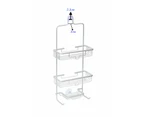 Home Hanging Aluminum Shower Caddy Bathroom Shelf Storage Organiser - Black