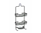 Home Hanging Aluminum Shower Caddy Bathroom Shelf Storage Organiser - Black