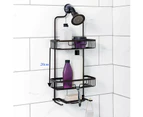 Home Hanging Aluminum Shower Caddy Bathroom Shelf Storage Organiser - Black