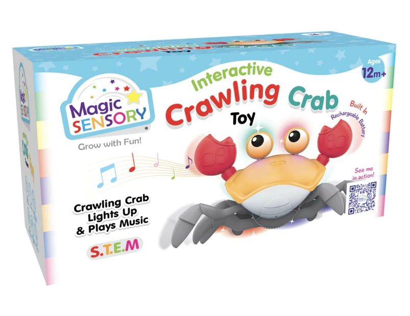 Magic Sensory Interactive Crawling Crab Toy - Orange