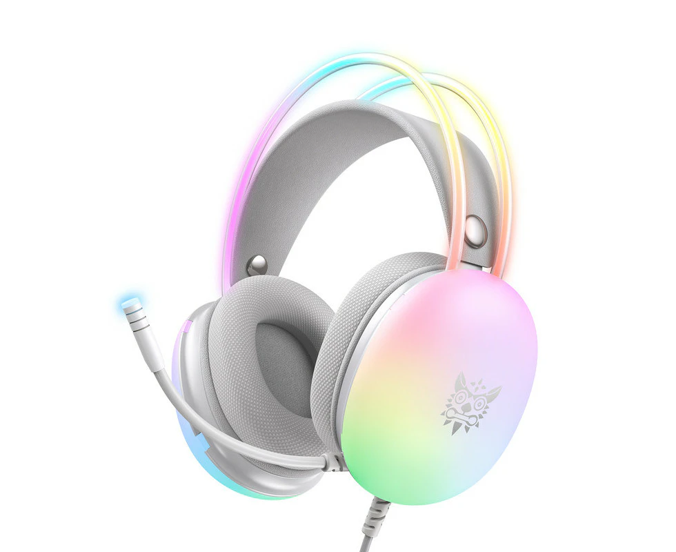 ONIKUMA X25 RGB Gaming Earphones Noise Reduction Headphones white