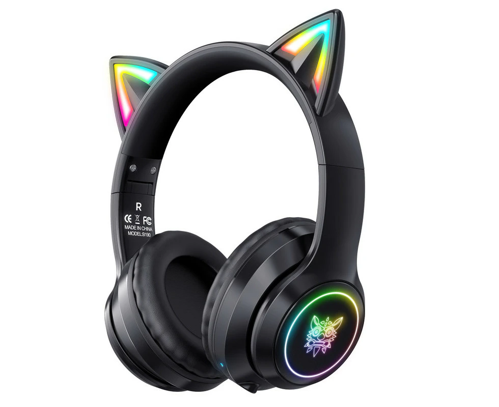 ONIKUMA B90 RGB Bluetooth stereo gaming learning Headset with cat ears