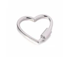 2 pcs Heart Shape Carabiner Clip Metal Open Buckles Clasp Spring Keyring Silver