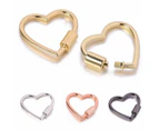 2 pcs Heart Shape Carabiner Clip Metal Open Buckles Clasp Spring Keyring Silver