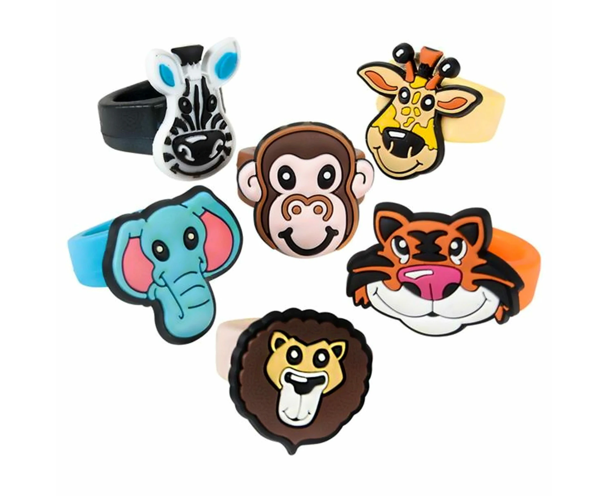 Zoo Animal Rubber Rings (Pack of 12)