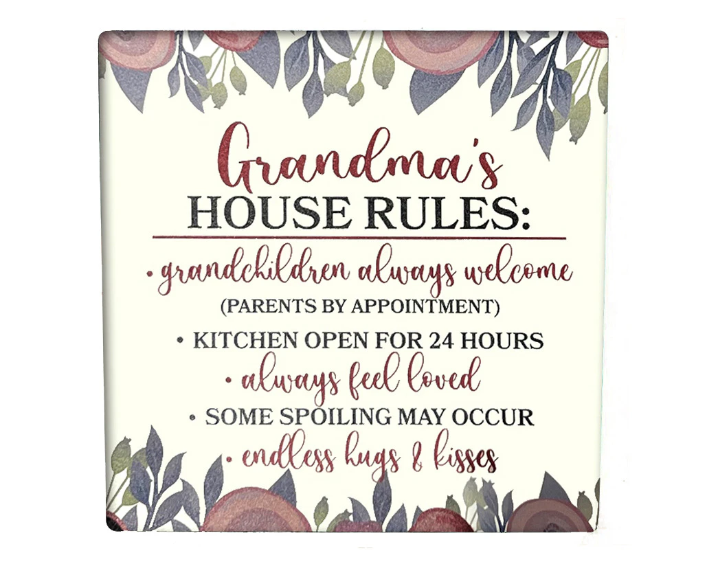 Country Wooden Farmhouse Sign Grandma's House Rules Plaque