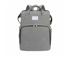 Luxury Multifunctional Baby Diaper Nappy Backpack Maternity Mummy Folding Bag - Grey