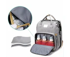 Luxury Multifunctional Baby Diaper Nappy Backpack Maternity Mummy Folding Bag - Grey