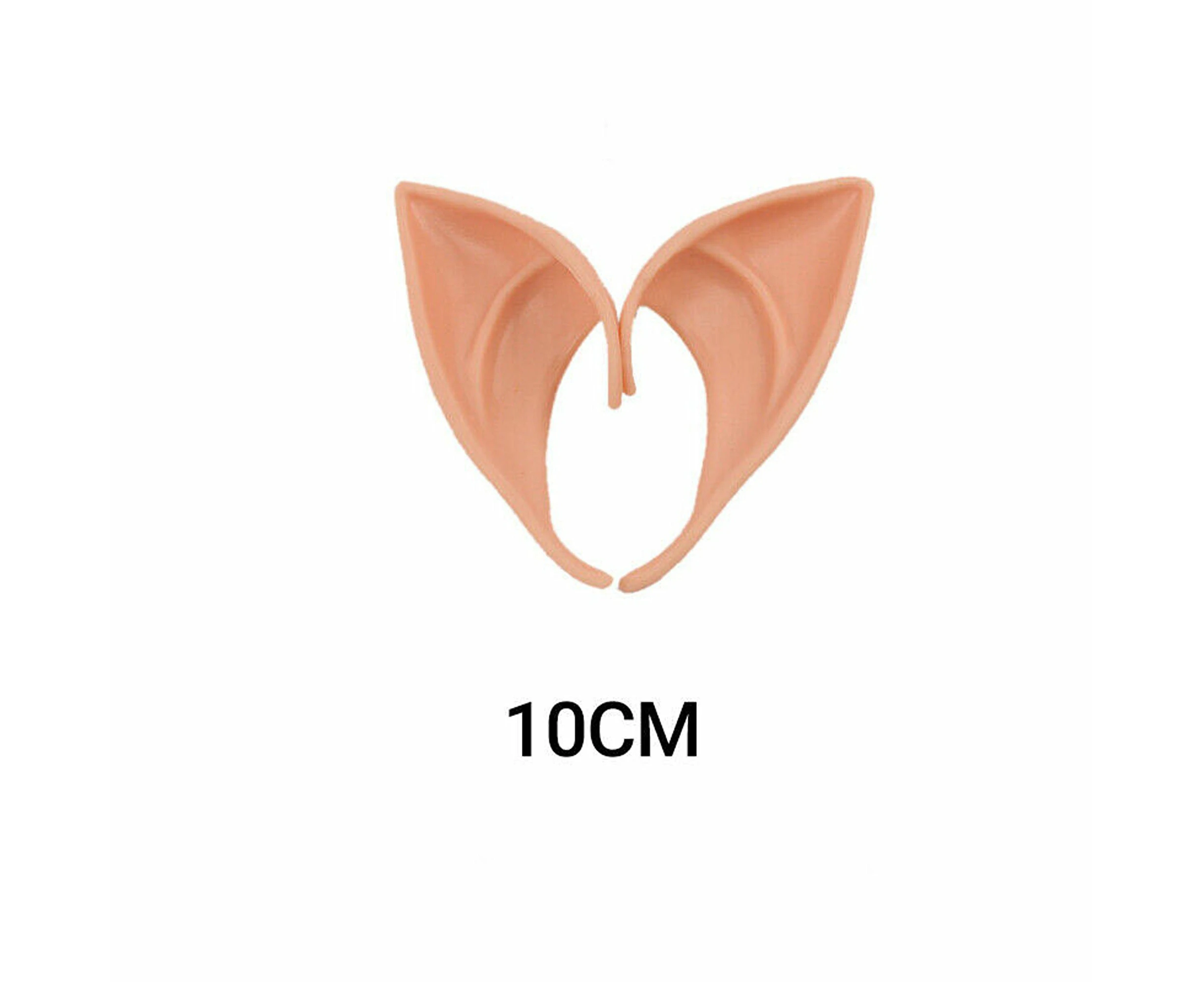 Rubber Elf Ears Fairy Elven Pixie Hobbit Demon Halloween Costume Cosplay - 1 Pair - Light Complexion 10cm