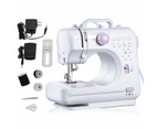 12 Stitches Mini Electric Sewing Machine Portable Overlock 2 Speeds Foot Pedal A