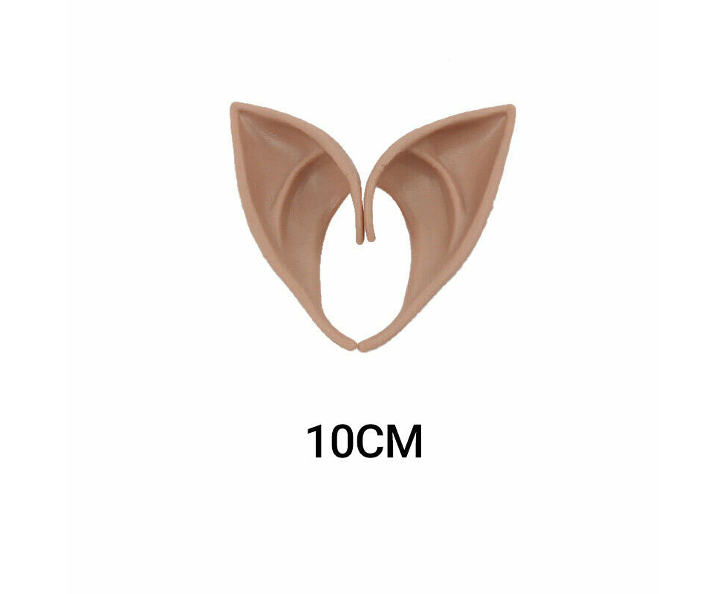 Rubber Elf Ears Fairy Elven Pixie Hobbit Demon Halloween Costume Cosplay - 1 Pair - Dark Complexion 10cm