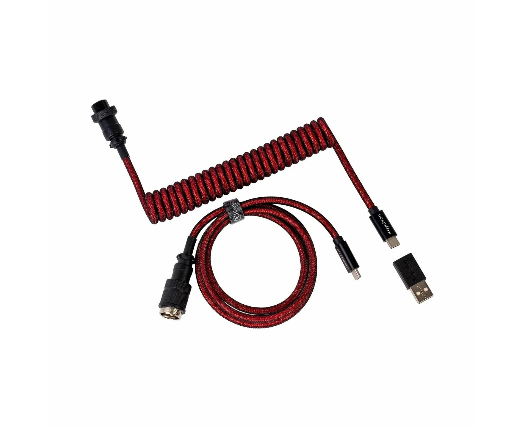 Keychron Premium Coiled Aviator Cable Red Straight Cab-2 [CABKCCAB-2]