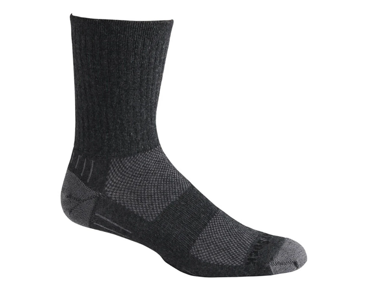 Wrightsock Eco Hike Crew Length Charcoal Unisex Outdoor Hiking/Camping Socks - Charcoal