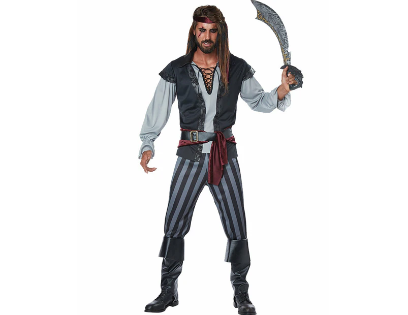 Scallywag Men's Pirate Captain Dress Up Costume Mens