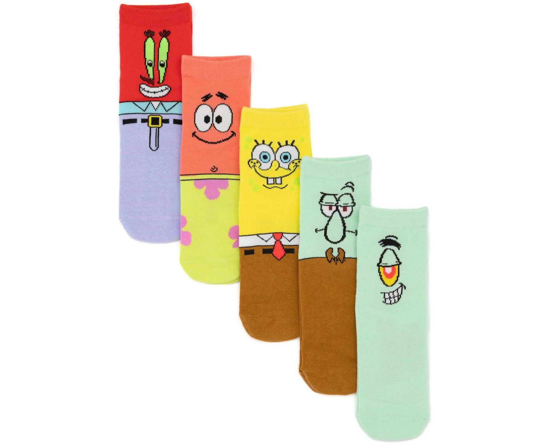 SpongeBob SquarePants Childrens/Kids Socks (Pack of 5) (Multicoloured) - NS7058